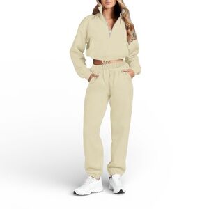 Set Active Sweatshirt and Pants Women's Small Cotton Fleece Jogger Made in USA